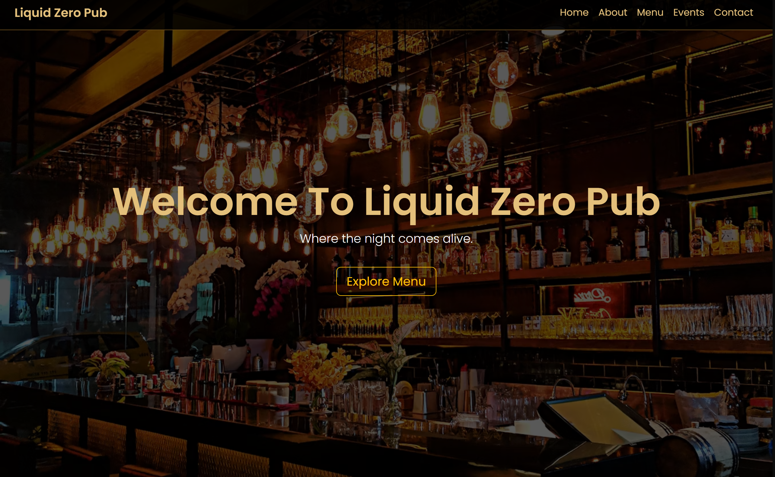 Bar Dashboard UI